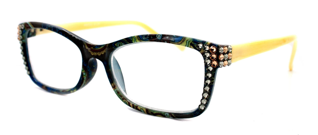Frida Bling Women's Reading Glasses with Genuine European Crystals