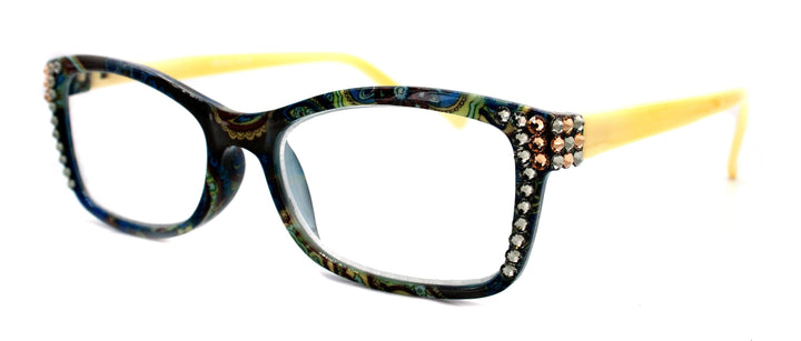 Frida Bling Women's Reading Glasses with Genuine European Crystals