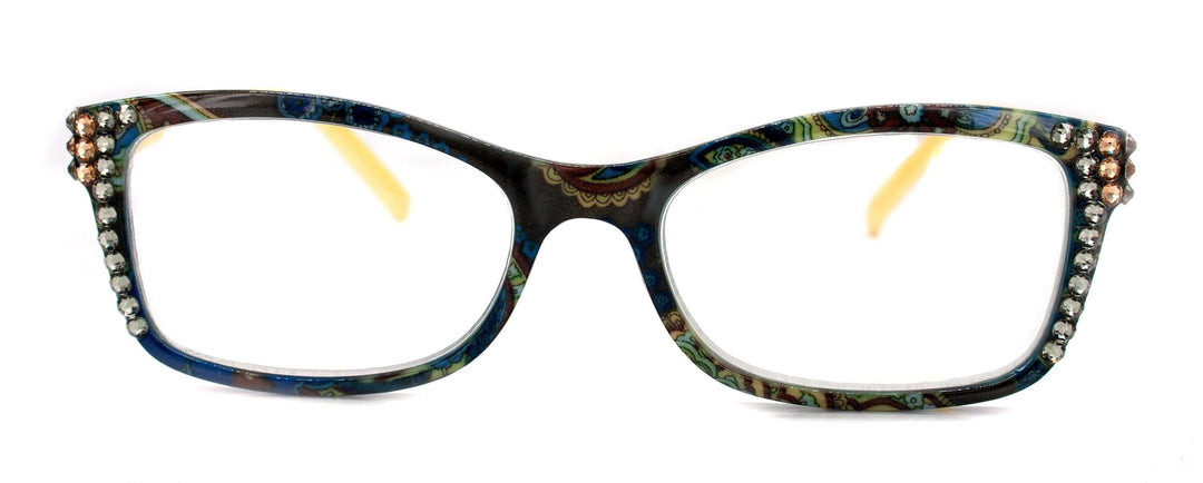 Frida Bling Women's Reading Glasses with Genuine European Crystals
