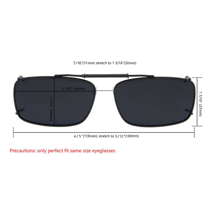 Gafas de sol con clip y lentes polarizadas con montura metálica C61 (54 mm x 34 mm)