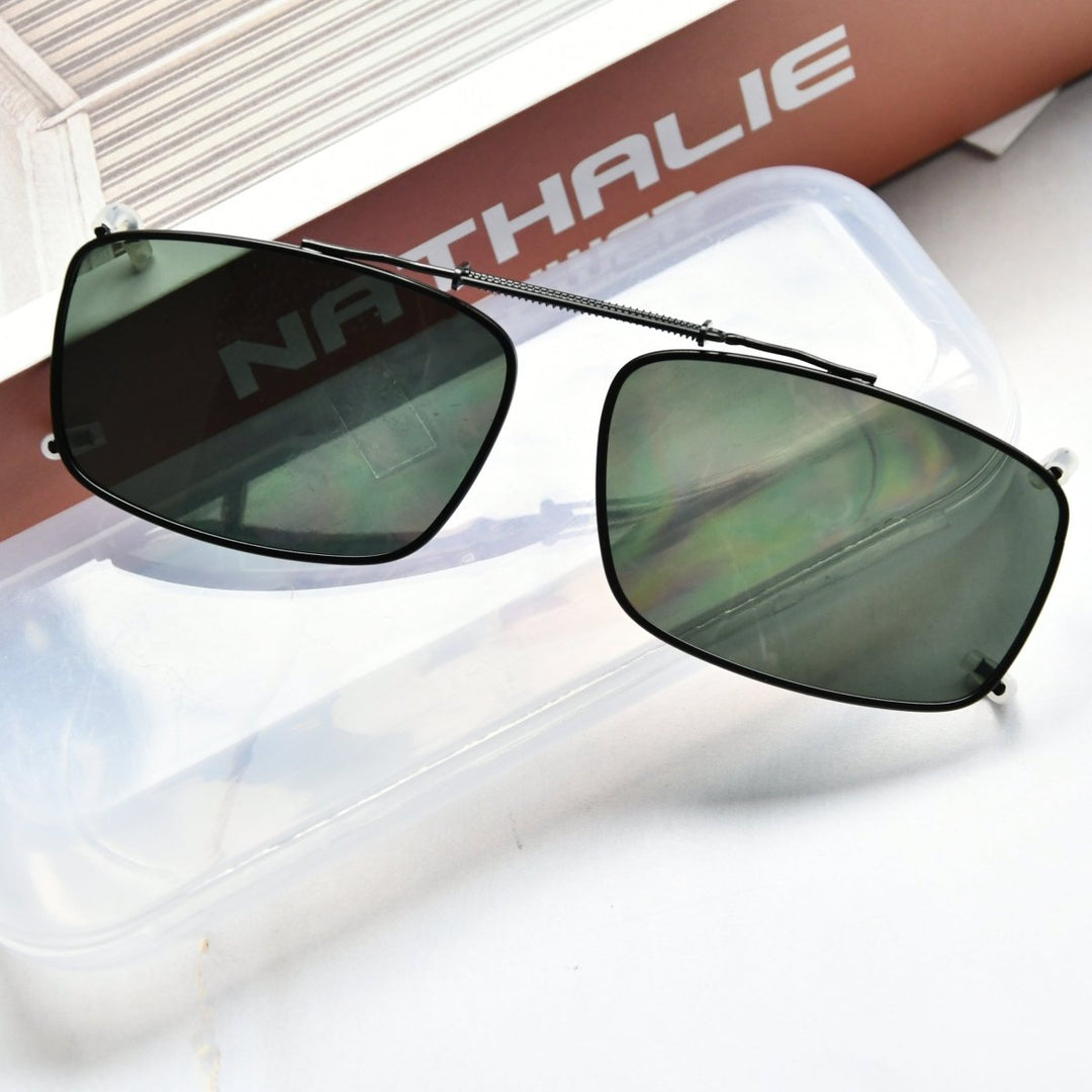 Gafas de sol con clip y lentes polarizadas con montura metálica C61 (54 mm x 34 mm)