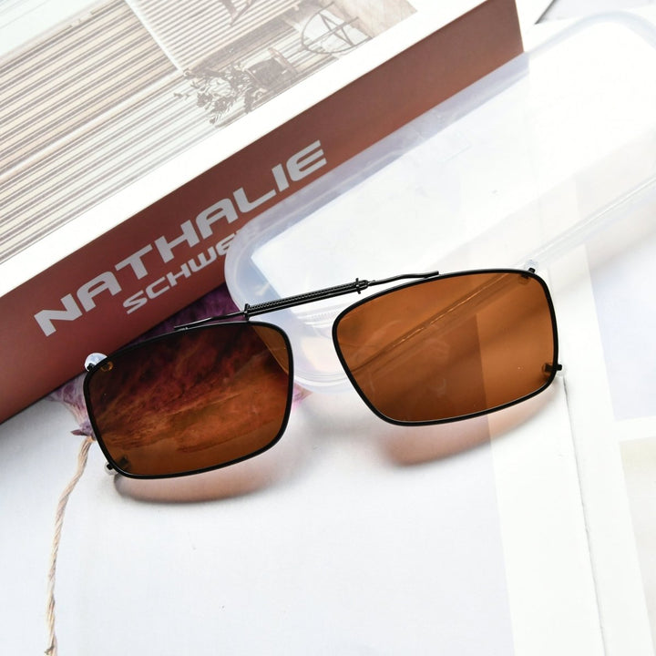 Gafas de sol con clip y lentes polarizadas con montura metálica C61 (54 mm x 34 mm)