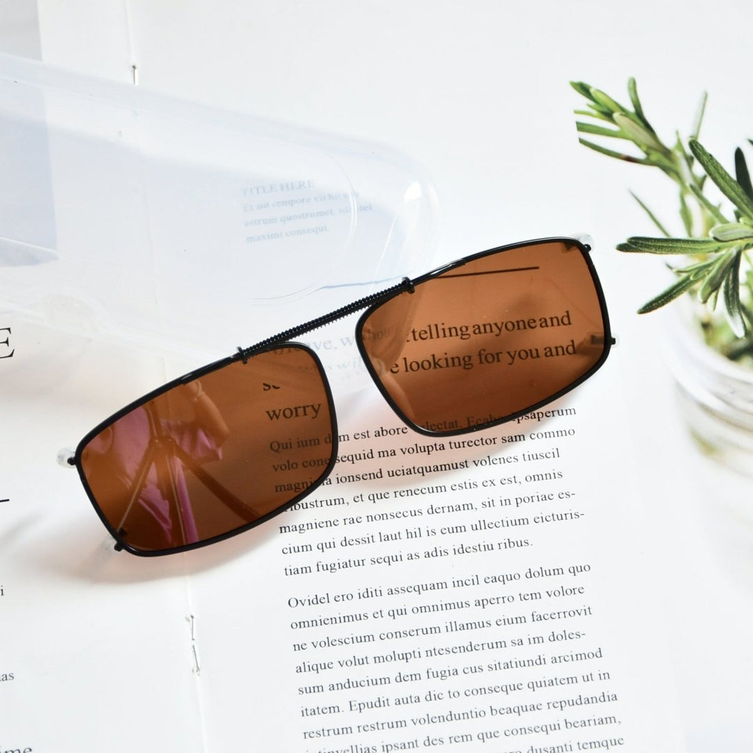 Metal Frame Polarized Lens Clip on Sunglasses C63 (54MMx34MM)