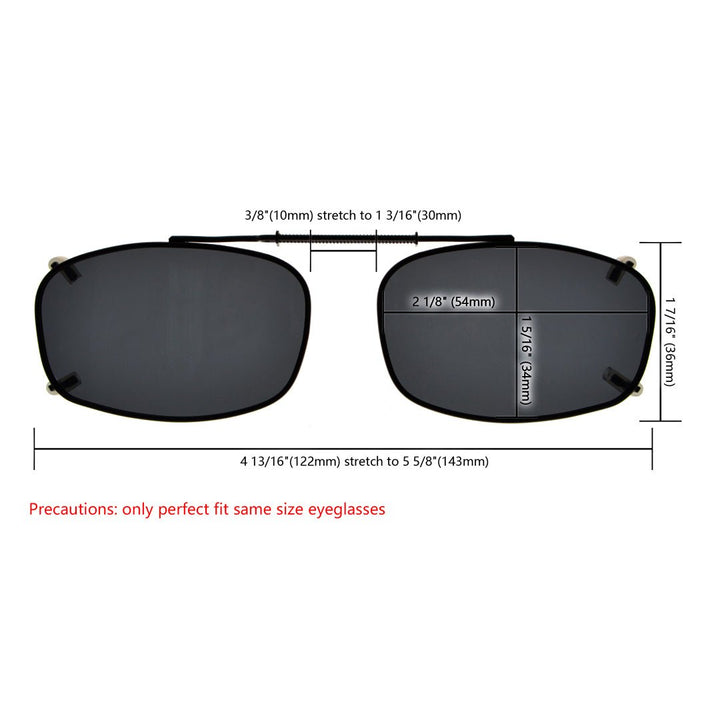 Metal Frame Polarized Lens Clip on Sunglasses C65 (54MMx34MM)