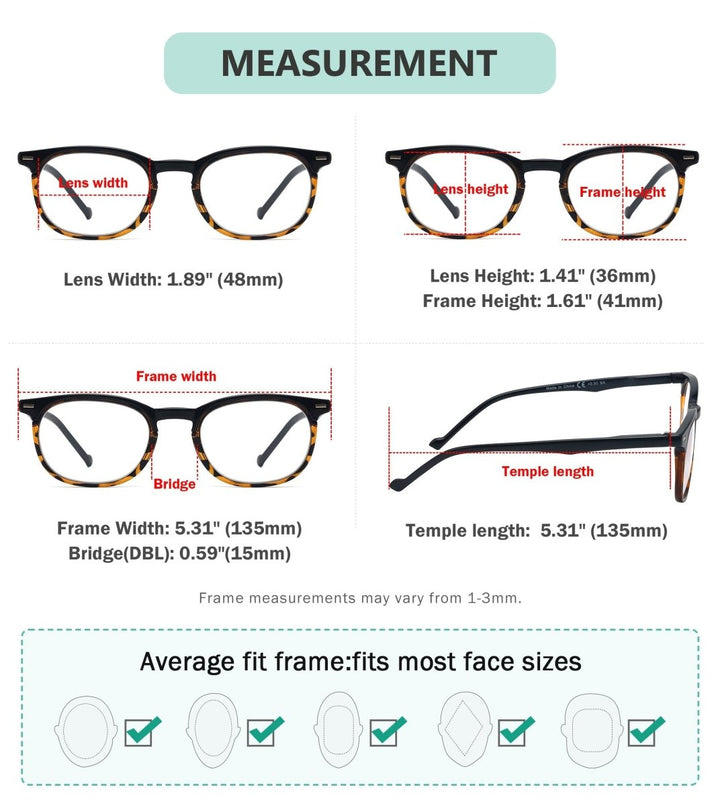 Reading Glasses with Different Strength for Each Eye PR001 (Must Buy Both Eyes)