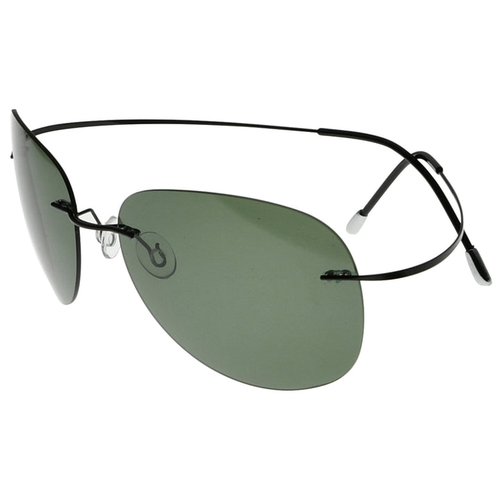 Polarized Rimless Titanium Frame Sunglasses