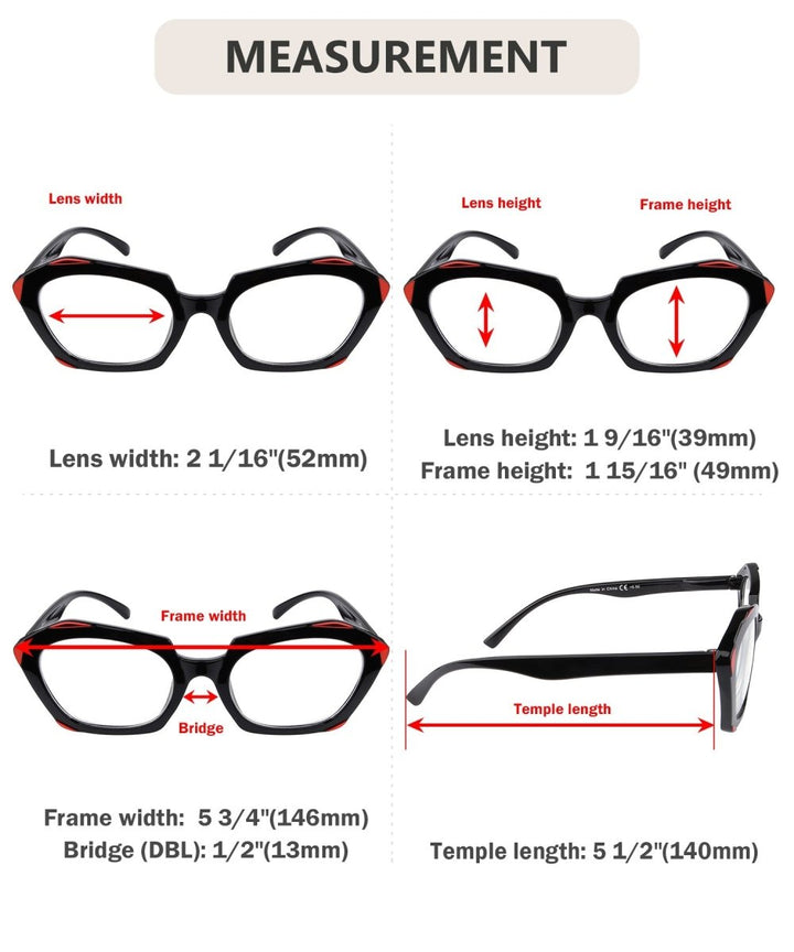 10 Pack Oval Lens Fashion Reading Glasses