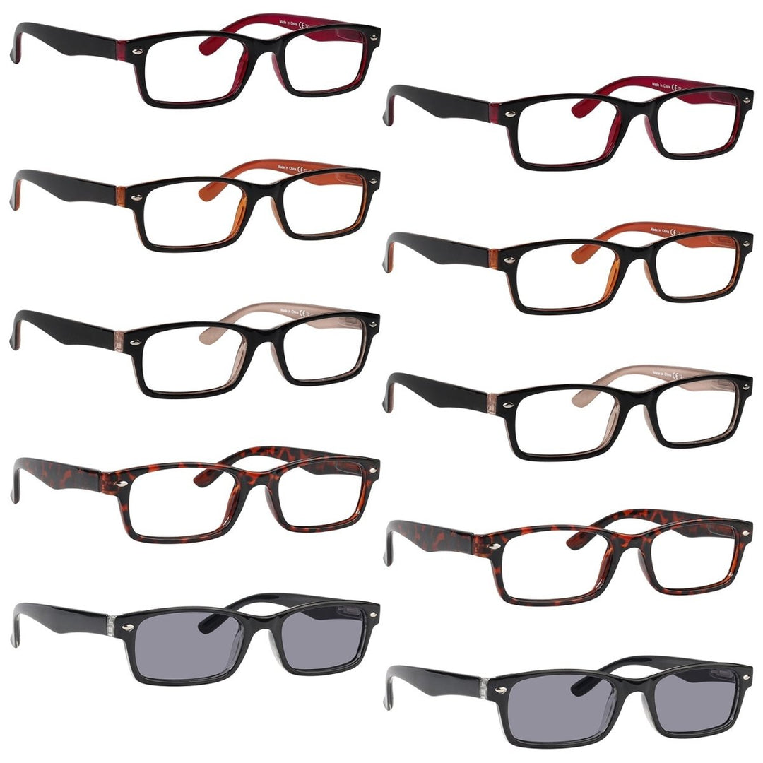 10 Pack Spring Hinges Readers Include Reading Sunglasses R055