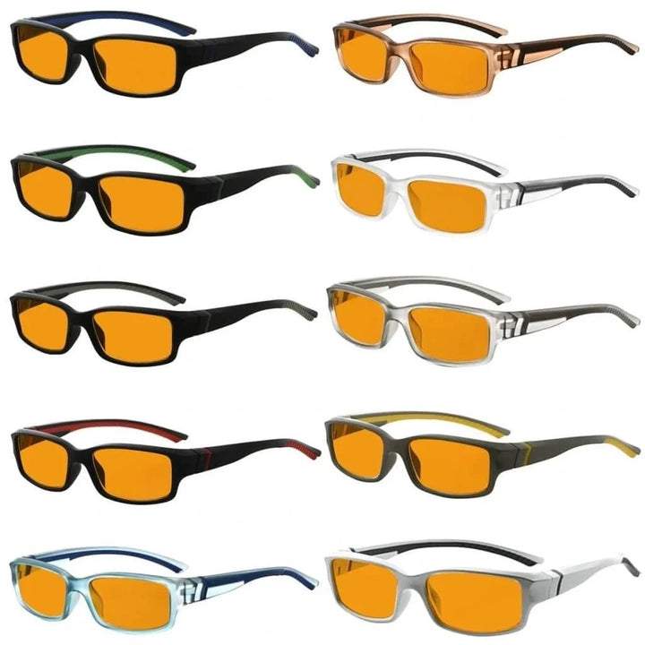 10 Pack TR90 Orange Tinted Blue Light Blocking Reading Glasses Computer Readers DSXM01