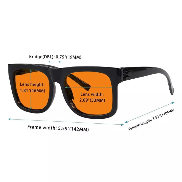 6 Pack 100% Blue Blocking Orange Glasses Nighttime Metalless Screwless Eyewear R2316-B98
