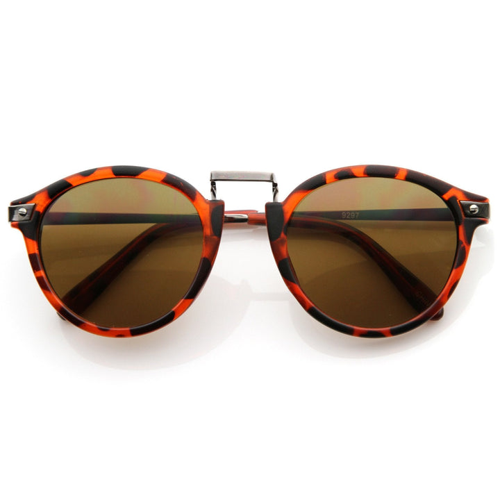 Vintage Steampunk Inspired Round Horned Rim Frame Sunglasses 8591