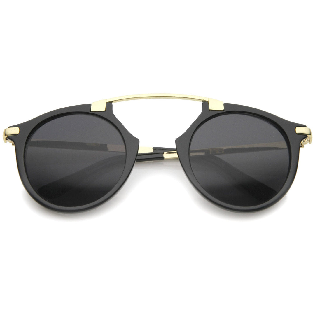 Arched Marble Pattern P3 Mirrored Lens Round Sunglasses A218