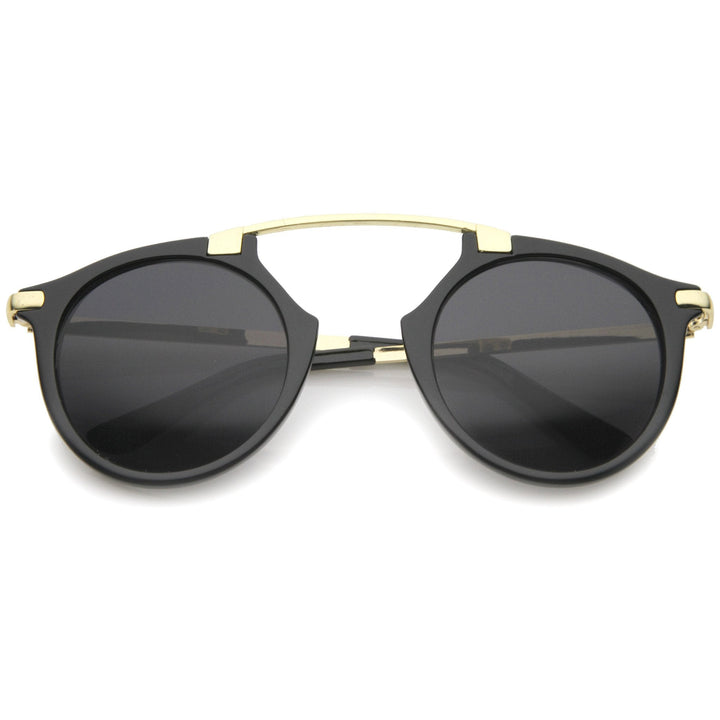 Arched Marble Pattern P3 Mirrored Lens Round Sunglasses A218