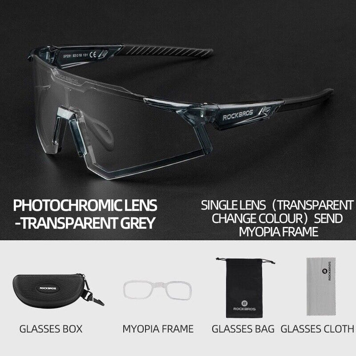 ROCKBROS Photochromic Goggle Cycling Sunglasses Sport Road Mountain Bike Glasses