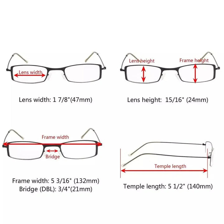 12 Pack Stainless Steel Metal Frame Lightweight Reading Glasses R15005