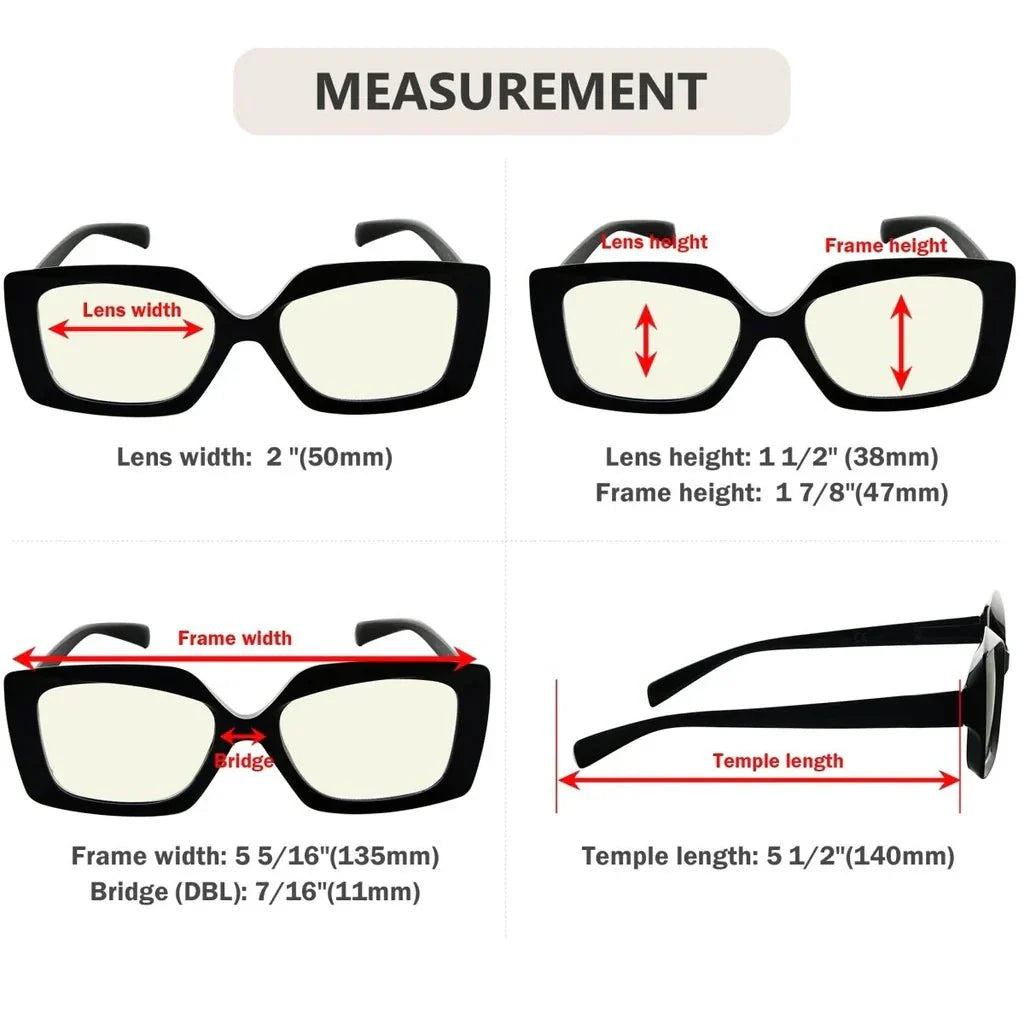 4 Pack Chic Thicker Frame Blue Light Filter Readers UVR2010