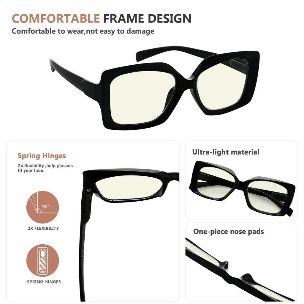 4 Pack Chic Thicker Frame Blue Light Filter Readers UVR2010