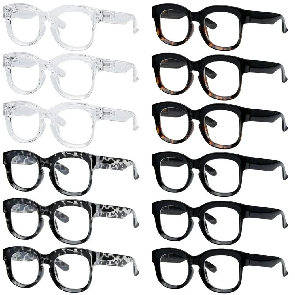 12 Pack Thicker Frame Reading Glasses Ladies Readers R2013
