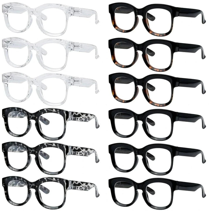 12 Pack Thicker Frame Reading Glasses Ladies Readers R2013