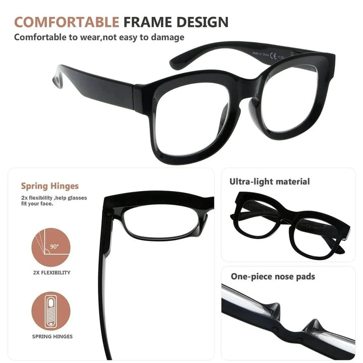 12 Pack Thicker Frame Reading Glasses Ladies Readers R2013