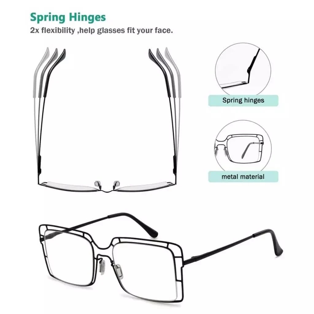 12 Pack Thin Metal Hollow Frame Reading Glasses R2301