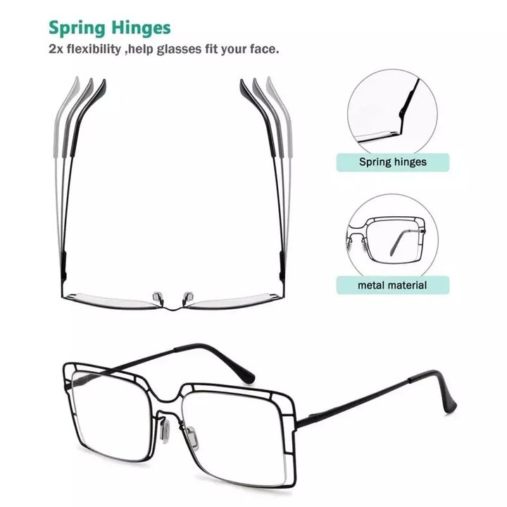 12 Pack Thin Metal Hollow Frame Reading Glasses R2301