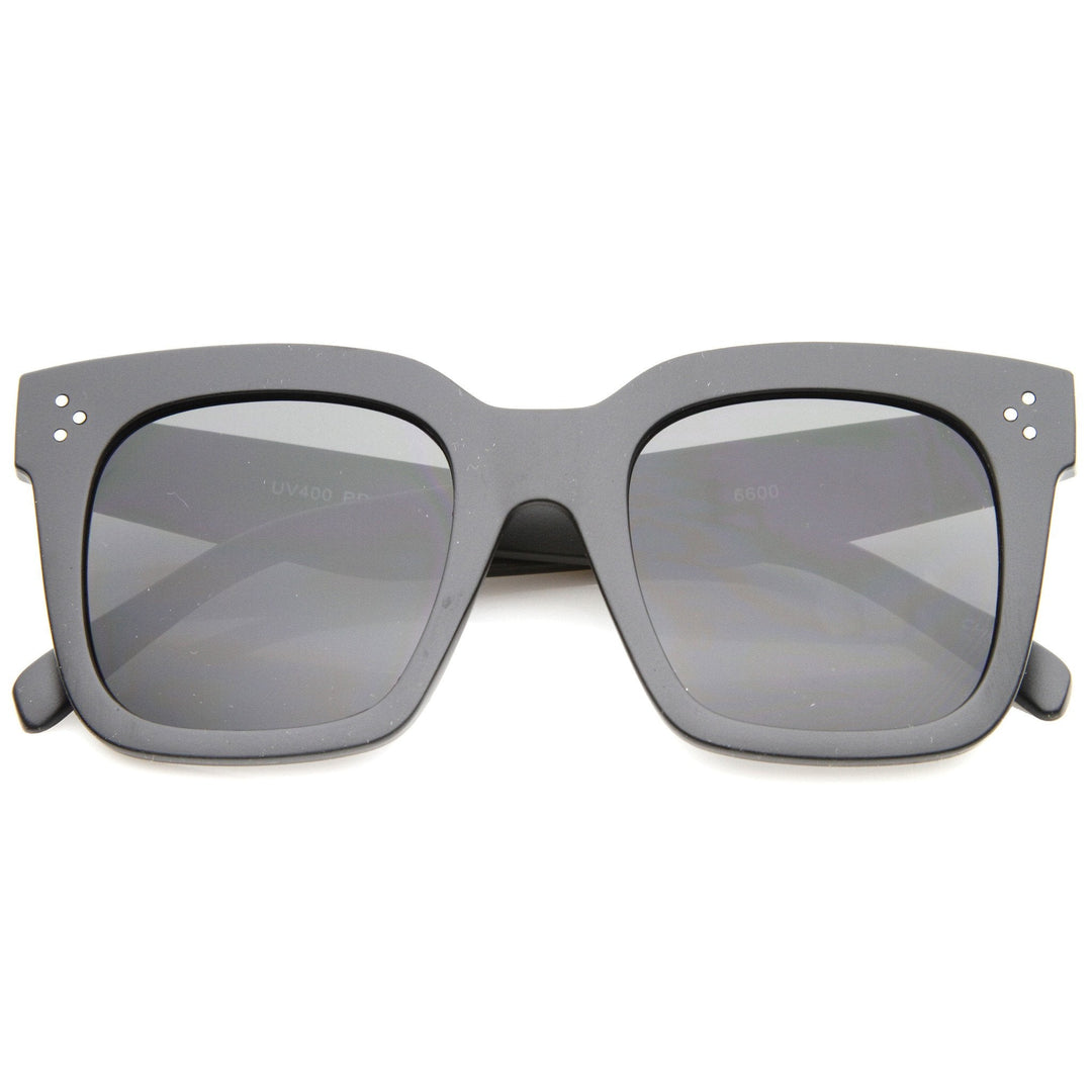 Bold Oversize Horned Rim Flat Lens Sunglasses A101