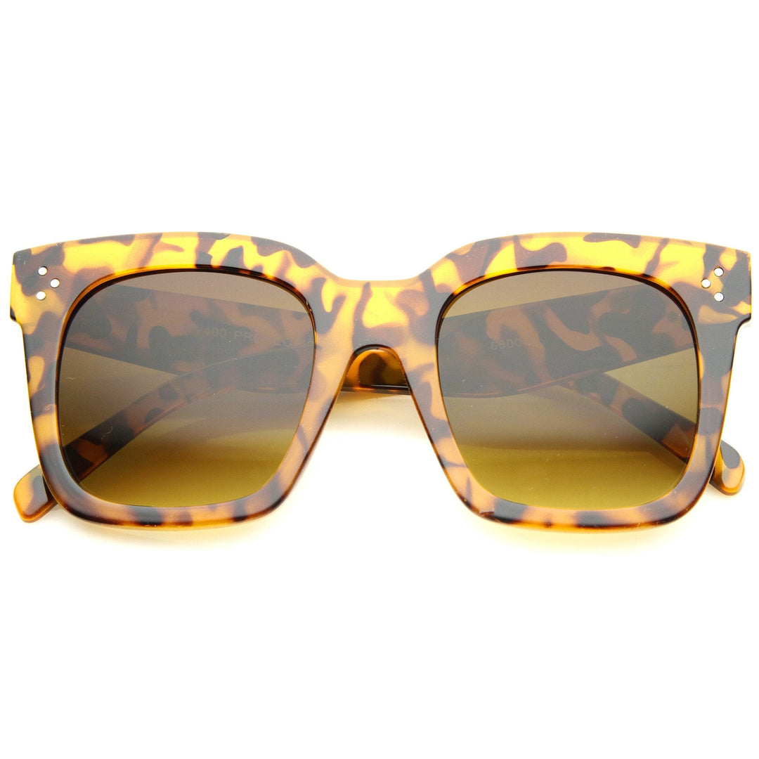 Bold Oversize Horned Rim Flat Lens Sunglasses A101