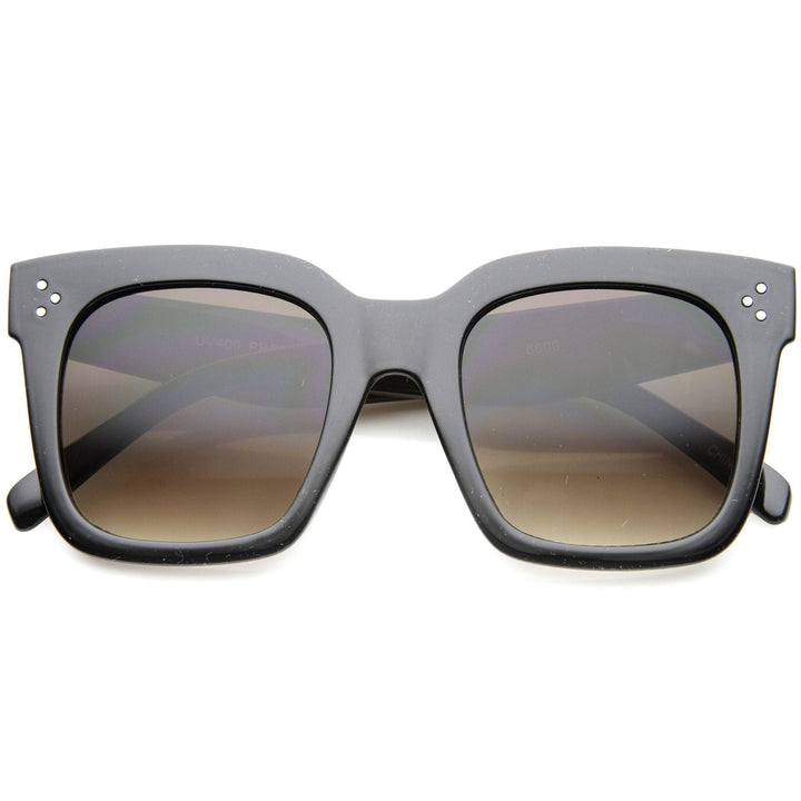 Bold Oversize Horned Rim Flat Lens Sunglasses A101