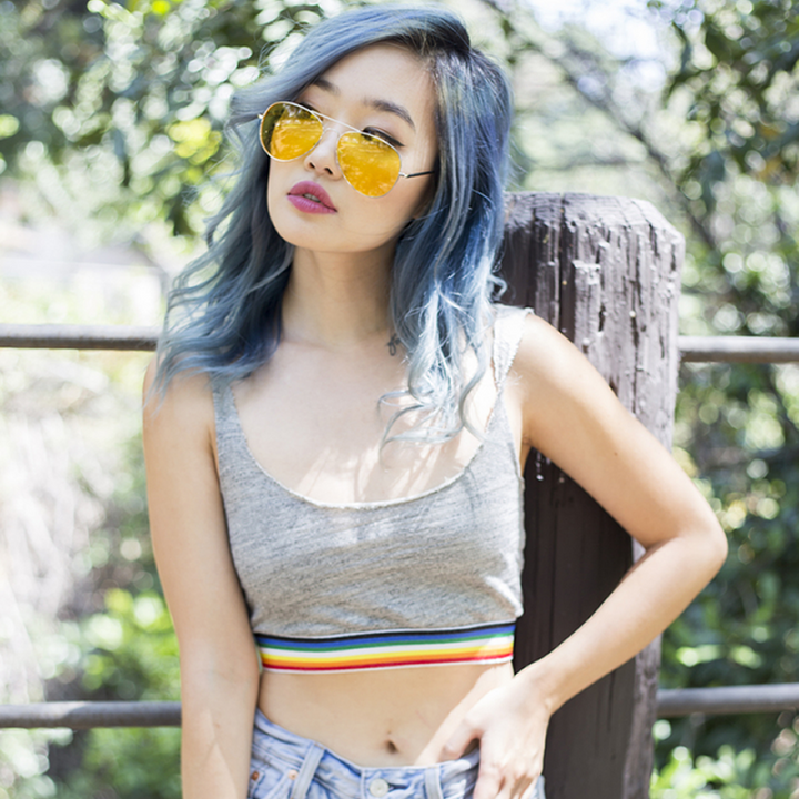 Retro Metal Color Tinted Lens Aviator Sunglasses 8405 59mm