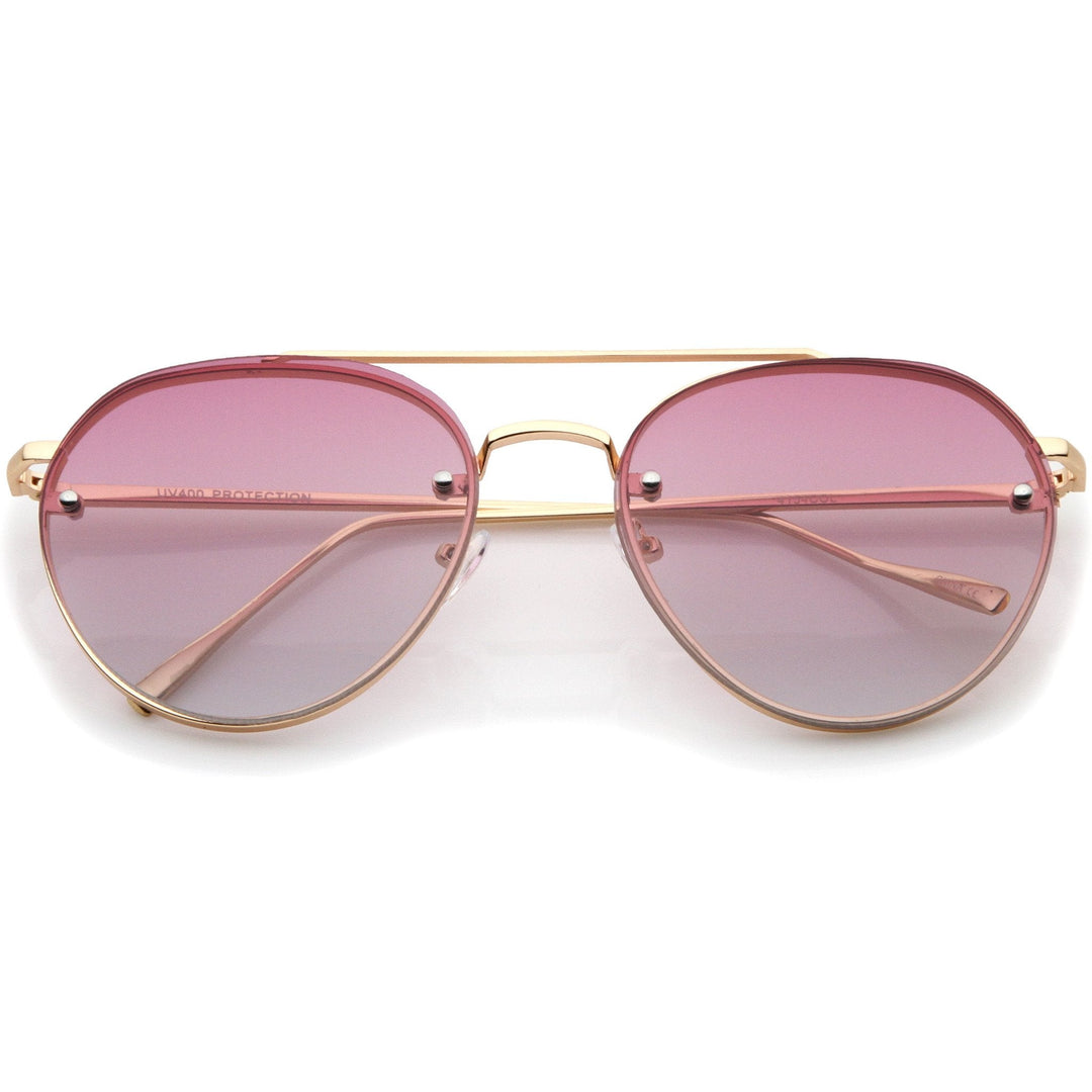 Retro Modern Gradient Flat Lens Aviator Sunglasses A824