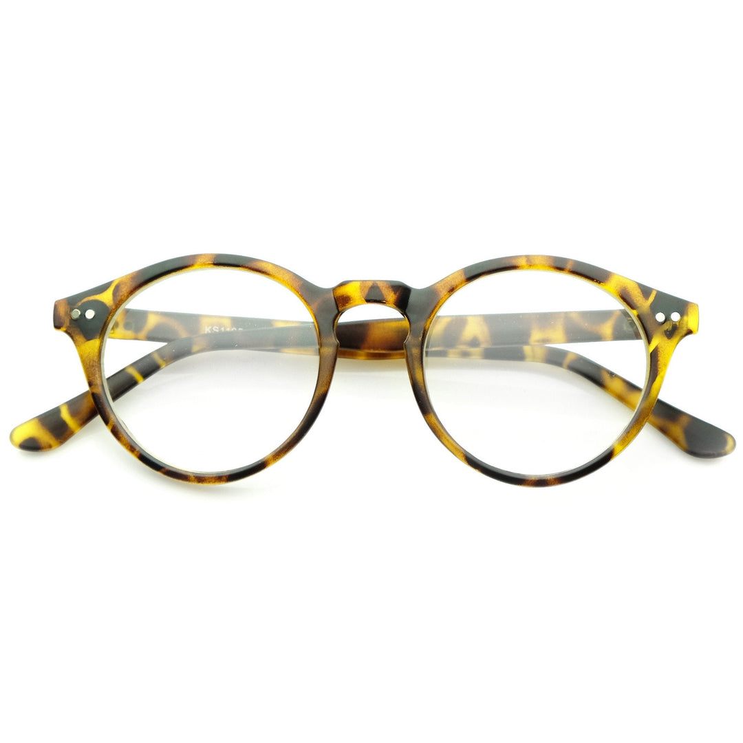 Vintage European Clear Lens Small Round Glasses 8403