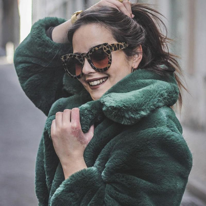 Oversize Round Circle Pointed Cat Eye Sunglasses 9180