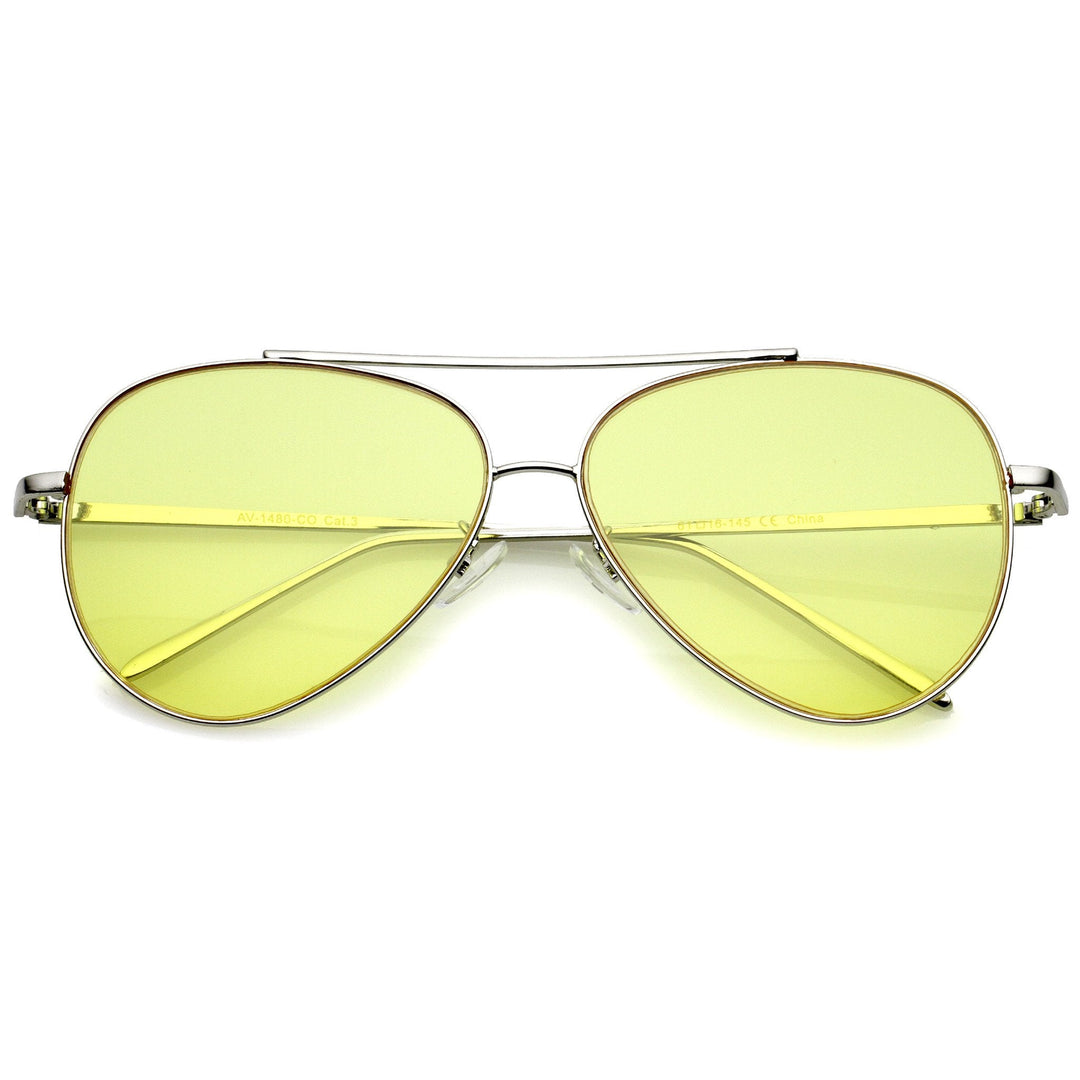 Retro Color Tone Color Flat Lens Aviator Sunglasses A967