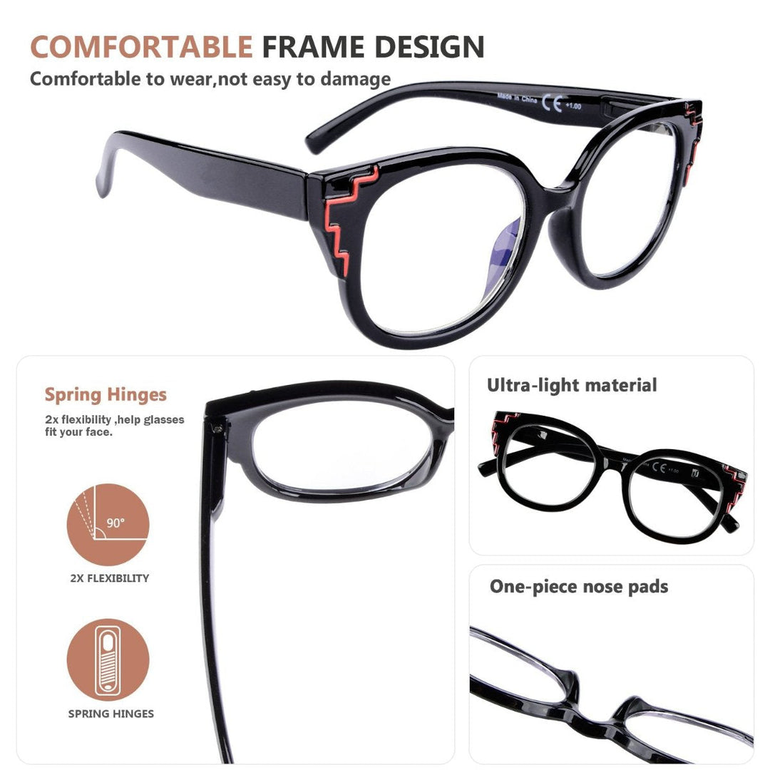 5 Pack Cat-eye Reading Glasses Fashion Readers R2119
