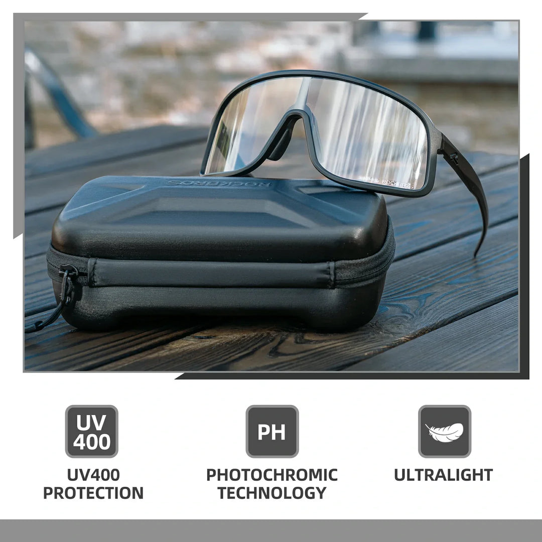 ROCKBROS Cycling Sunglasses Photochromic Polarized Sports Glasses UV400 Unisex