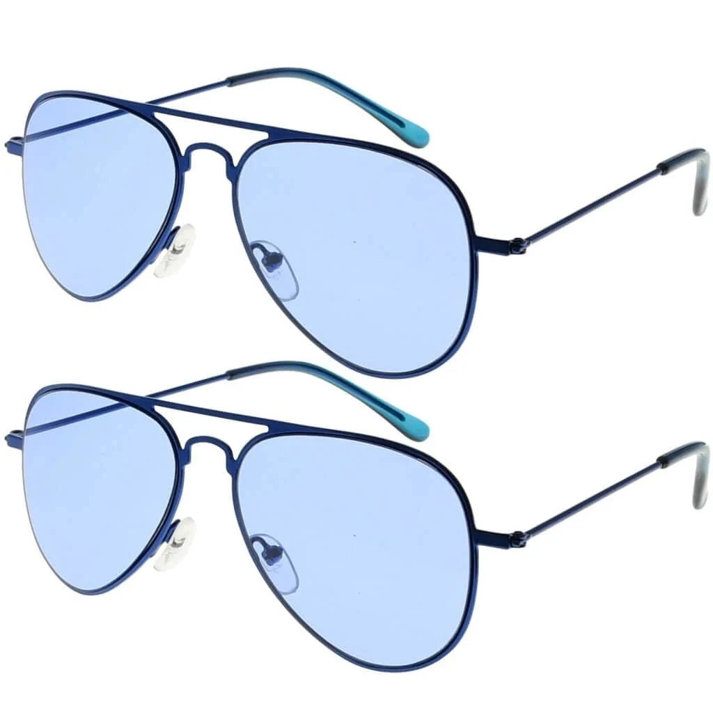 2 Pack 3-10yr Old Kids Child Pilot Metal Sunglasses S15016