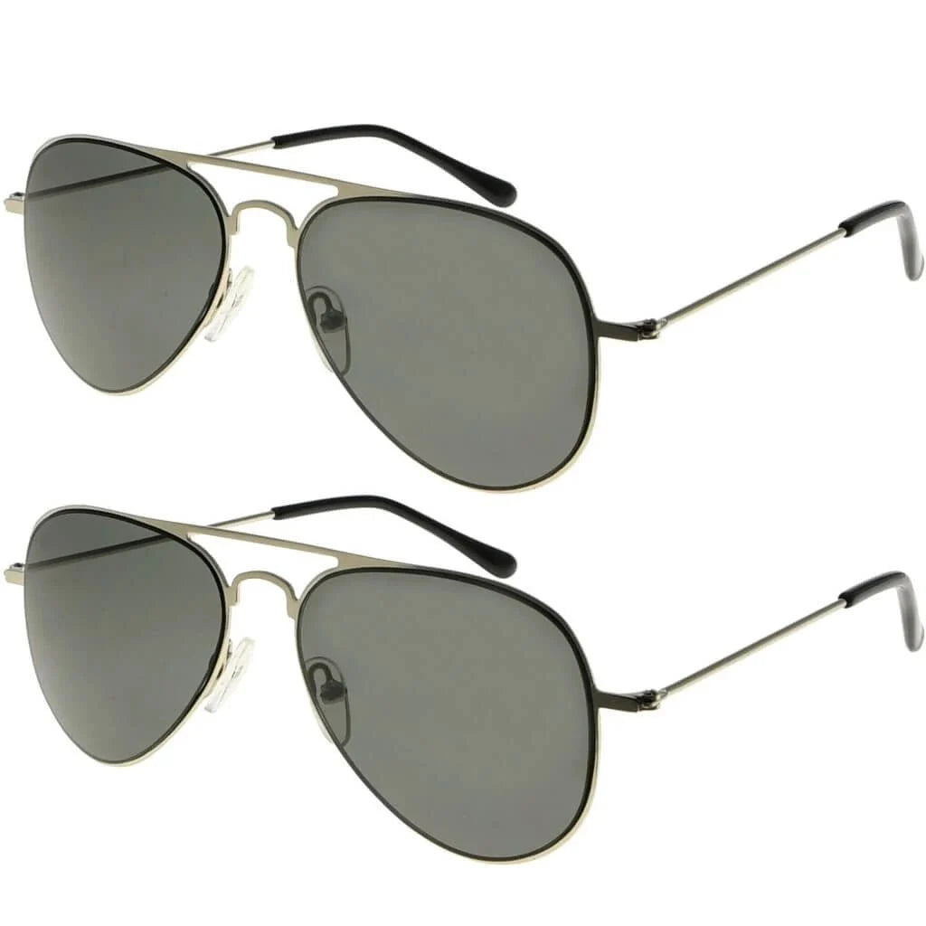2 Pack 3-10yr Old Kids Child Pilot Metal Sunglasses S15016
