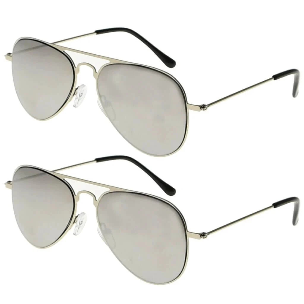 2 Pack 3-10yr Old Kids Child Pilot Metal Sunglasses S15016