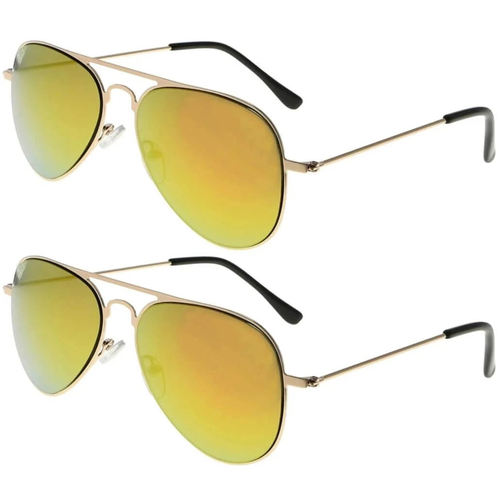 2 Pack 3-10yr Old Kids Child Pilot Metal Sunglasses S15016
