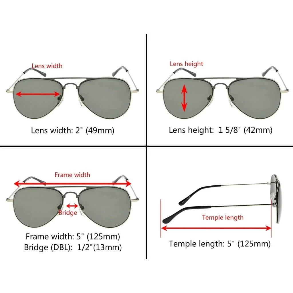 2 Pack 3-10yr Old Kids Child Pilot Metal Sunglasses S15016