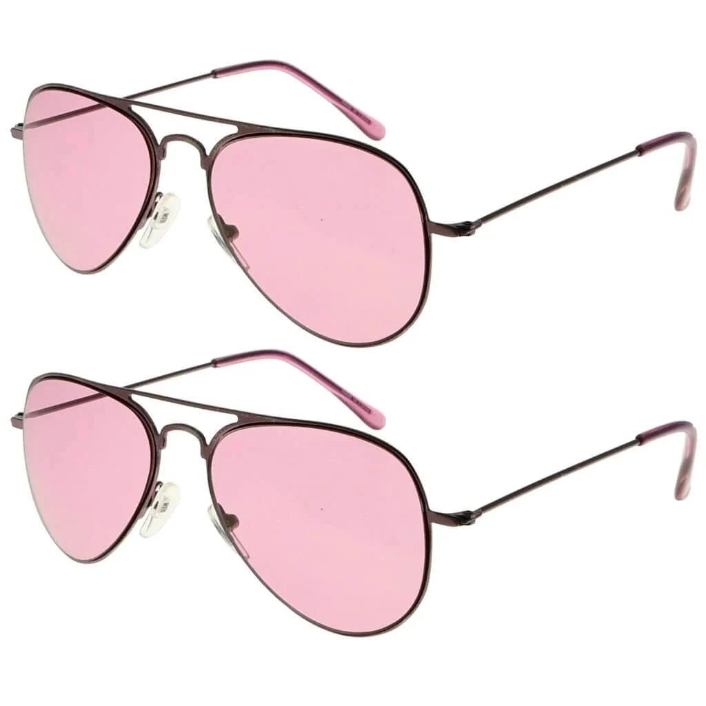 2 Pack 3-10yr Old Kids Child Pilot Metal Sunglasses S15016