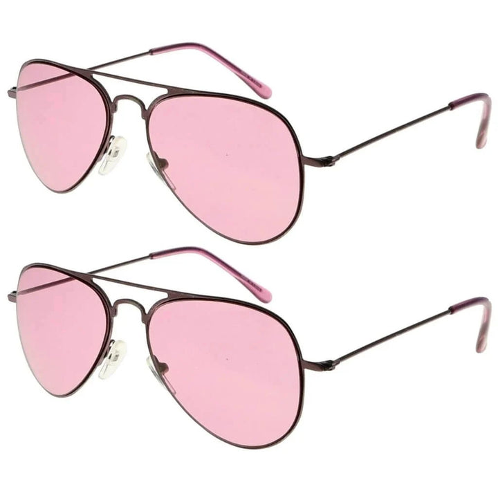 2 Pack 3-10yr Old Kids Child Pilot Metal Sunglasses S15016