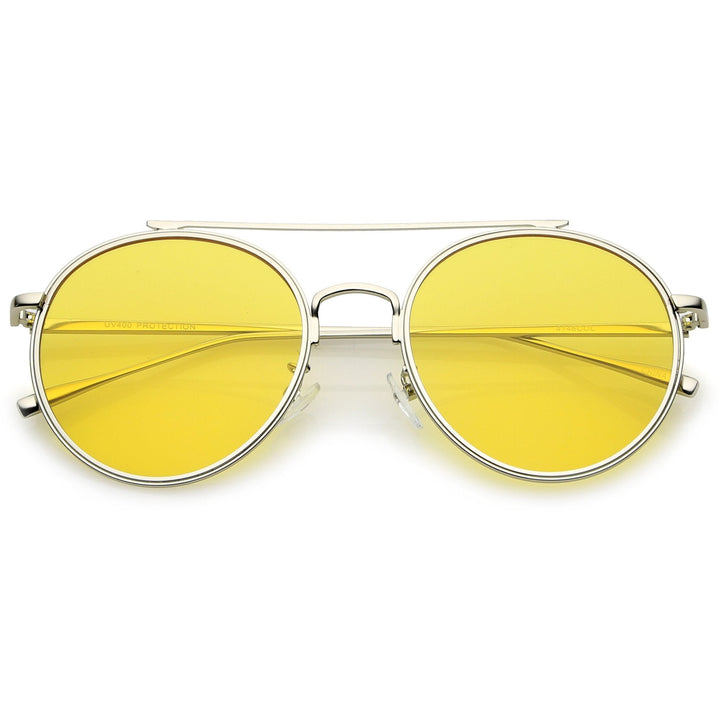 Modern Slim Round Color Tone Aviator Sunglasses A871