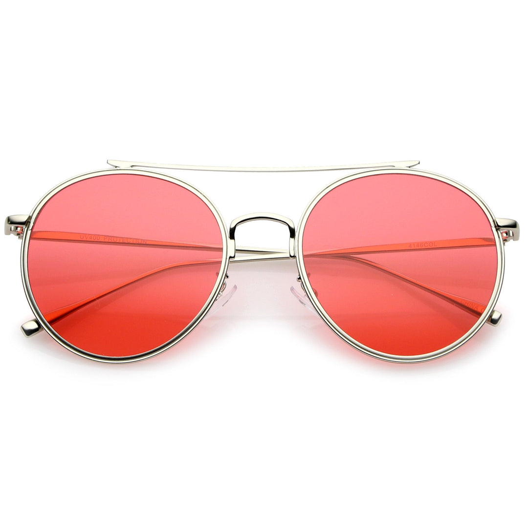 Modern Slim Round Color Tone Aviator Sunglasses A871