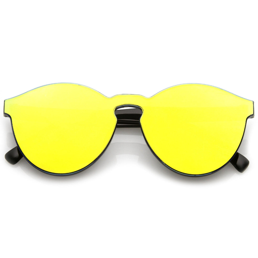 1980's Futuristic Monoblock Mirrored Flat Lens Sunglasses