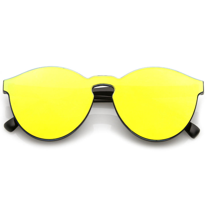 1980's Futuristic Monoblock Mirrored Flat Lens Sunglasses
