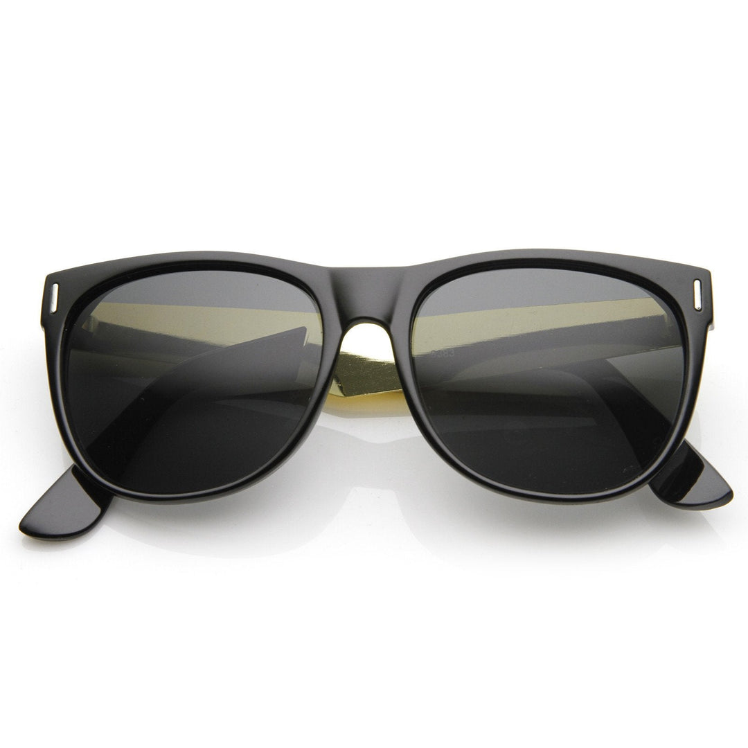 Trendy Indie Hipster Super Retro Metal Arm Horned Rim Sunglasses 8687