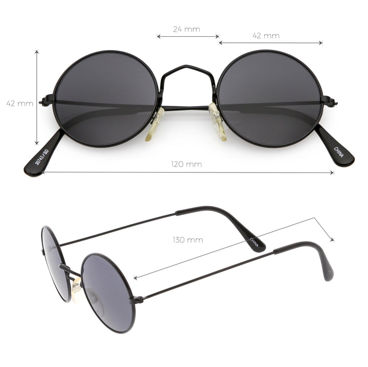 Small Round Dapper True Vintage Metal Sunglasses C669