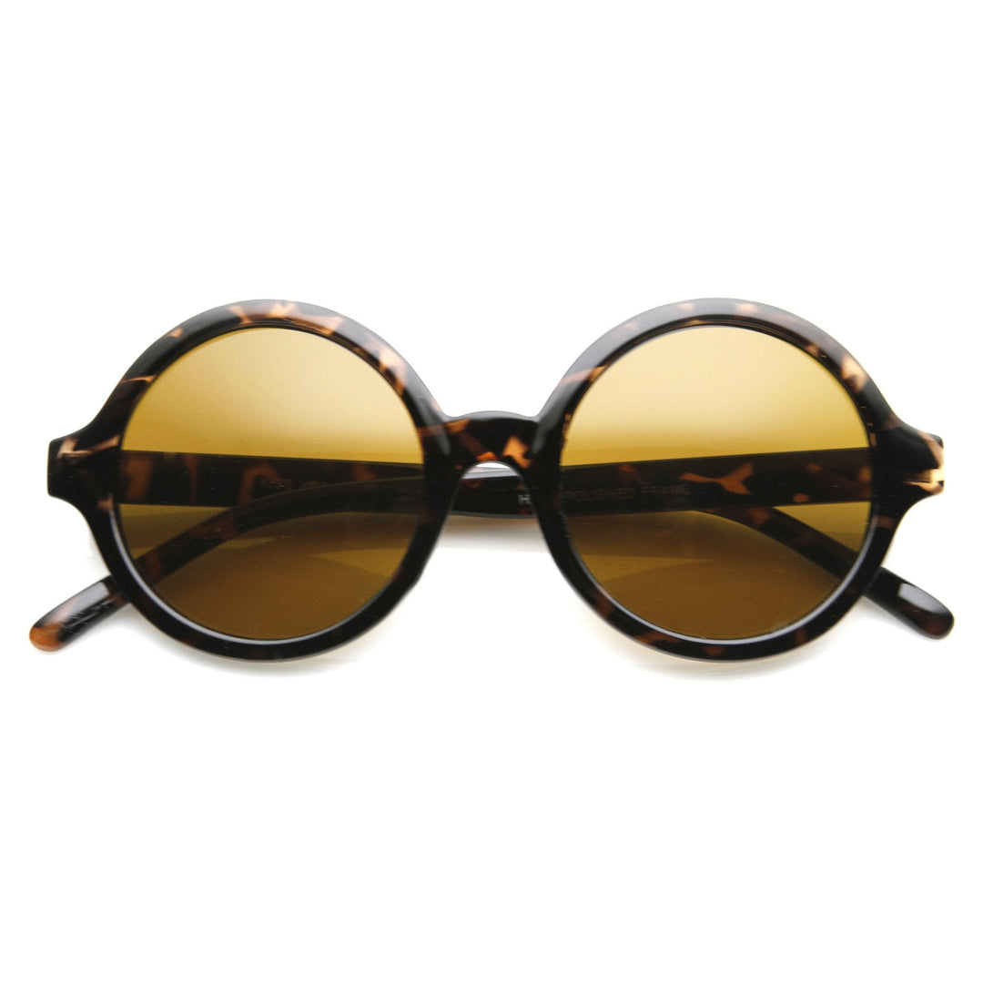 Retro Sleek Large Round Fashion Sunglasses 8704